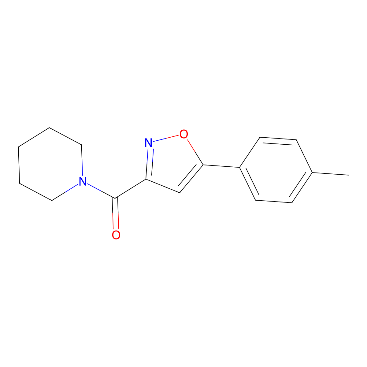 [5-(4-Methylphenyl)-1,2-oxazol-3-yl]-piperidin-1-ylmethanone molecular structure, CAS 725698-08-8