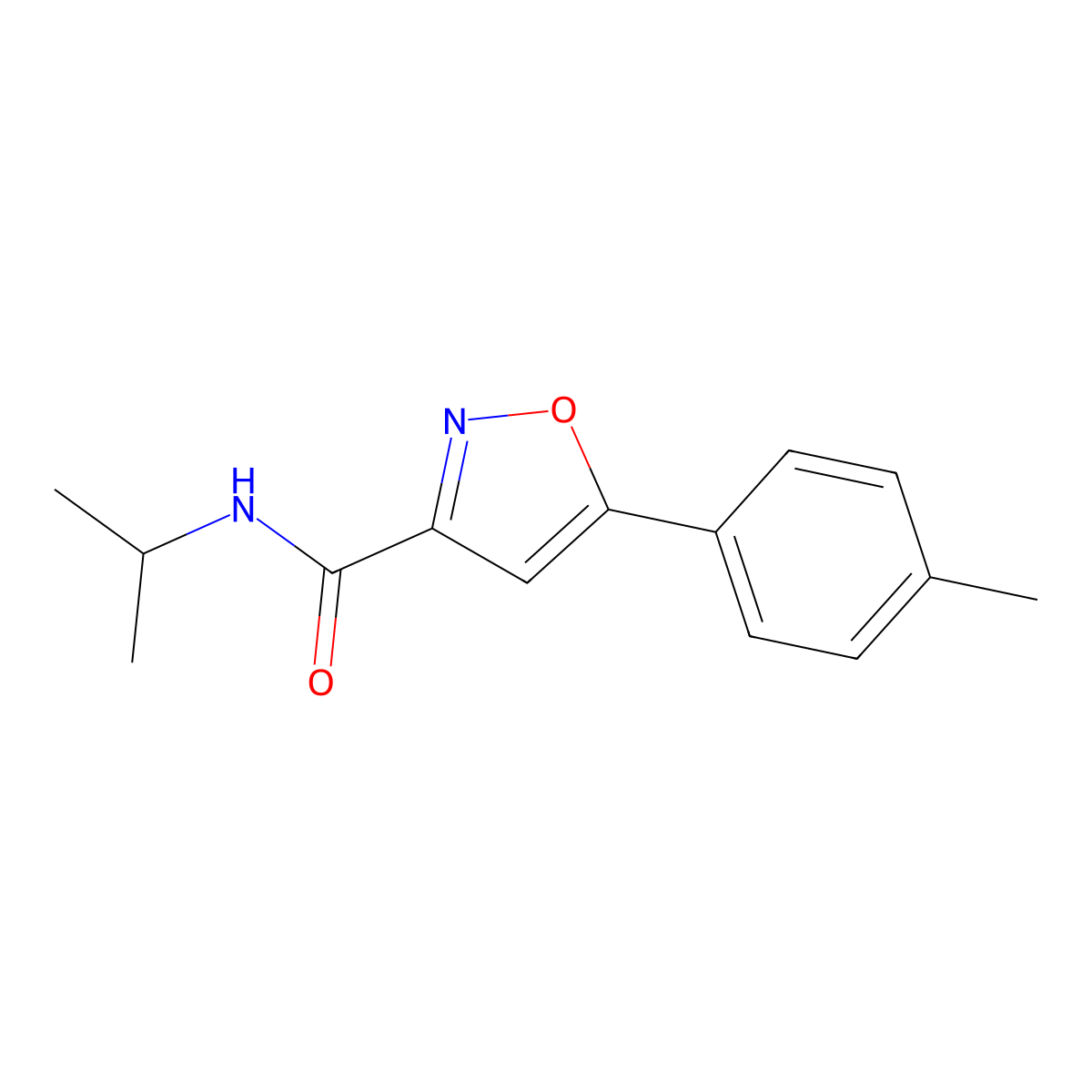 N-isopropyl-5-(4-methylphenyl)-3-isoxazolecarboxamide molecular structure, CAS 725698-09-9