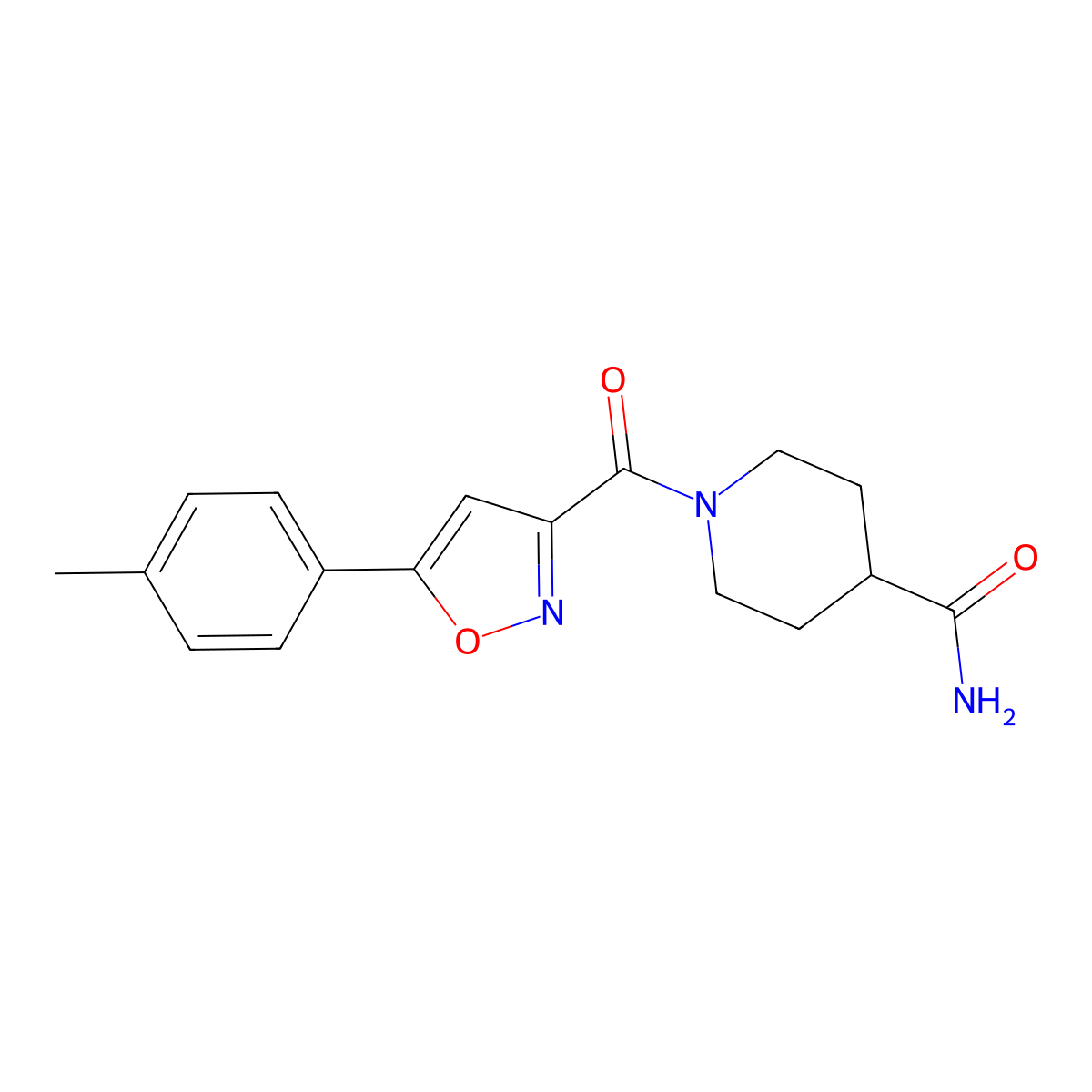 1-[5-(4-Methylphenyl)-1,2-oxazole-3-carbonyl]piperidine-4-carboxamide molecular structure, CAS 725698-14-6
