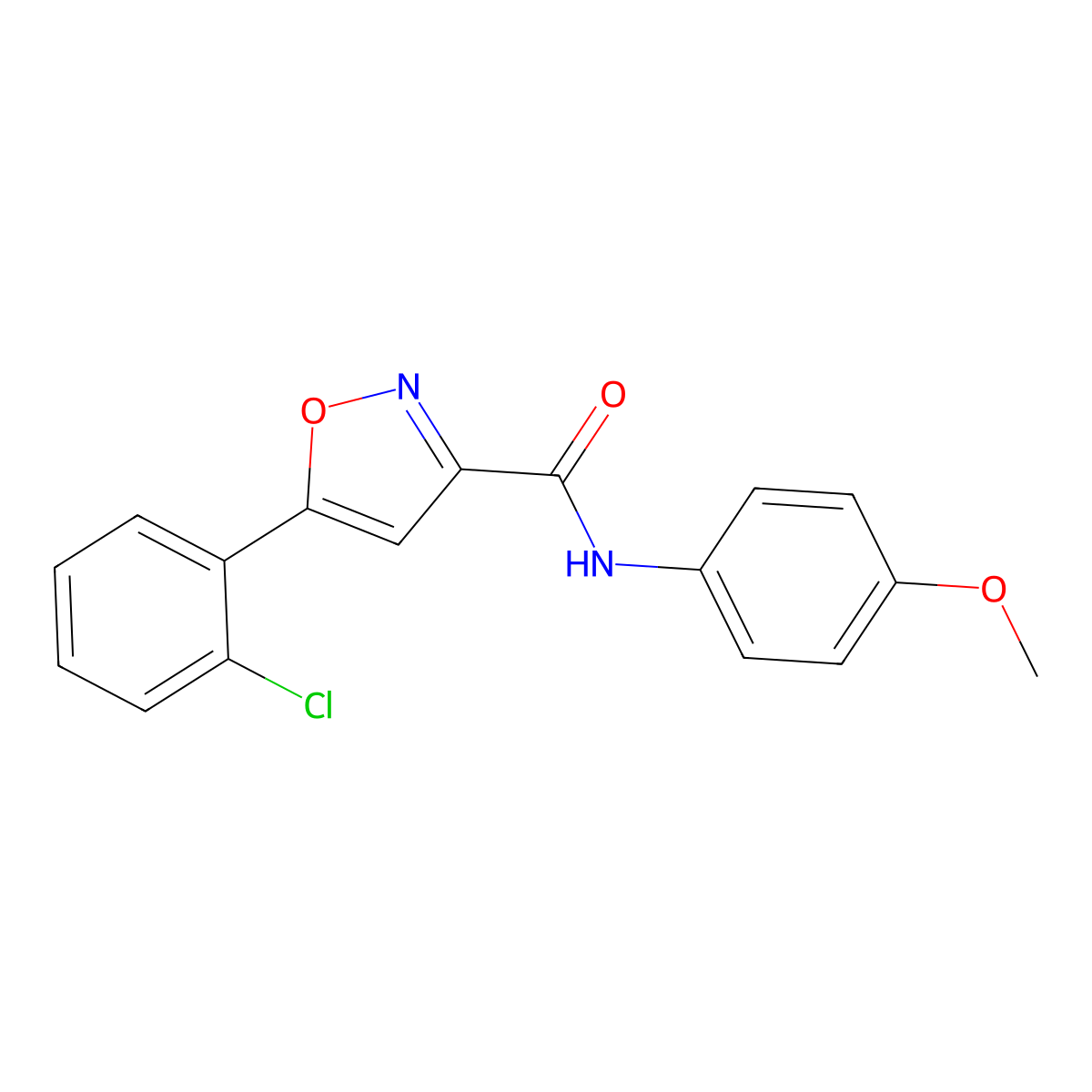 5-(2-chlorophenyl)-N-(4-methoxyphenyl)-1,2-oxazole-3-carboxamide molecular structure, CAS 725698-23-7