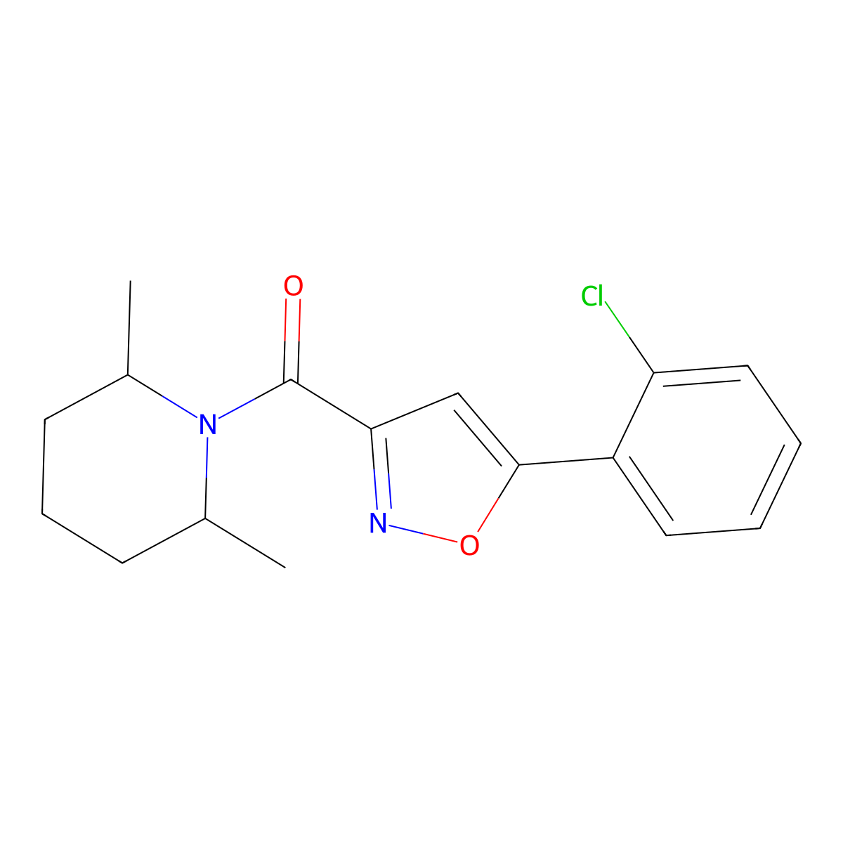 [5-(2-Chlorophenyl)-1,2-oxazol-3-yl]-(2,6-dimethylpiperidin-1-yl)methanone molecular structure, CAS 725698-27-1