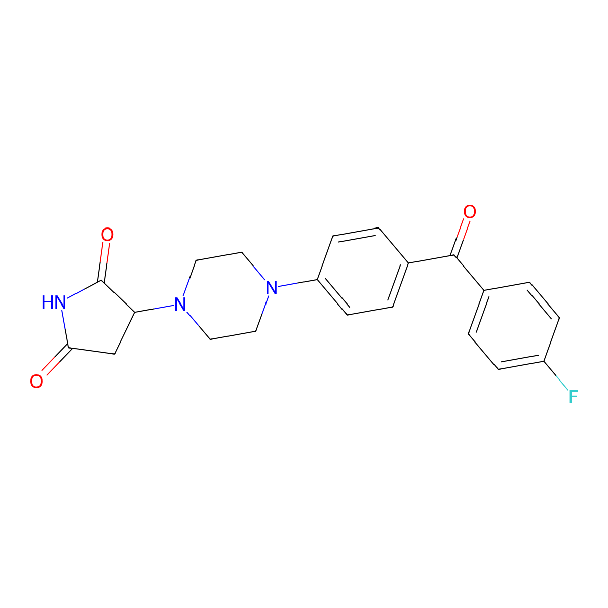 3-[4-[4-(4-Fluorobenzoyl)phenyl]piperazin-1-yl]pyrrolidine-2,5-dione molecular structure, CAS 725699-32-1