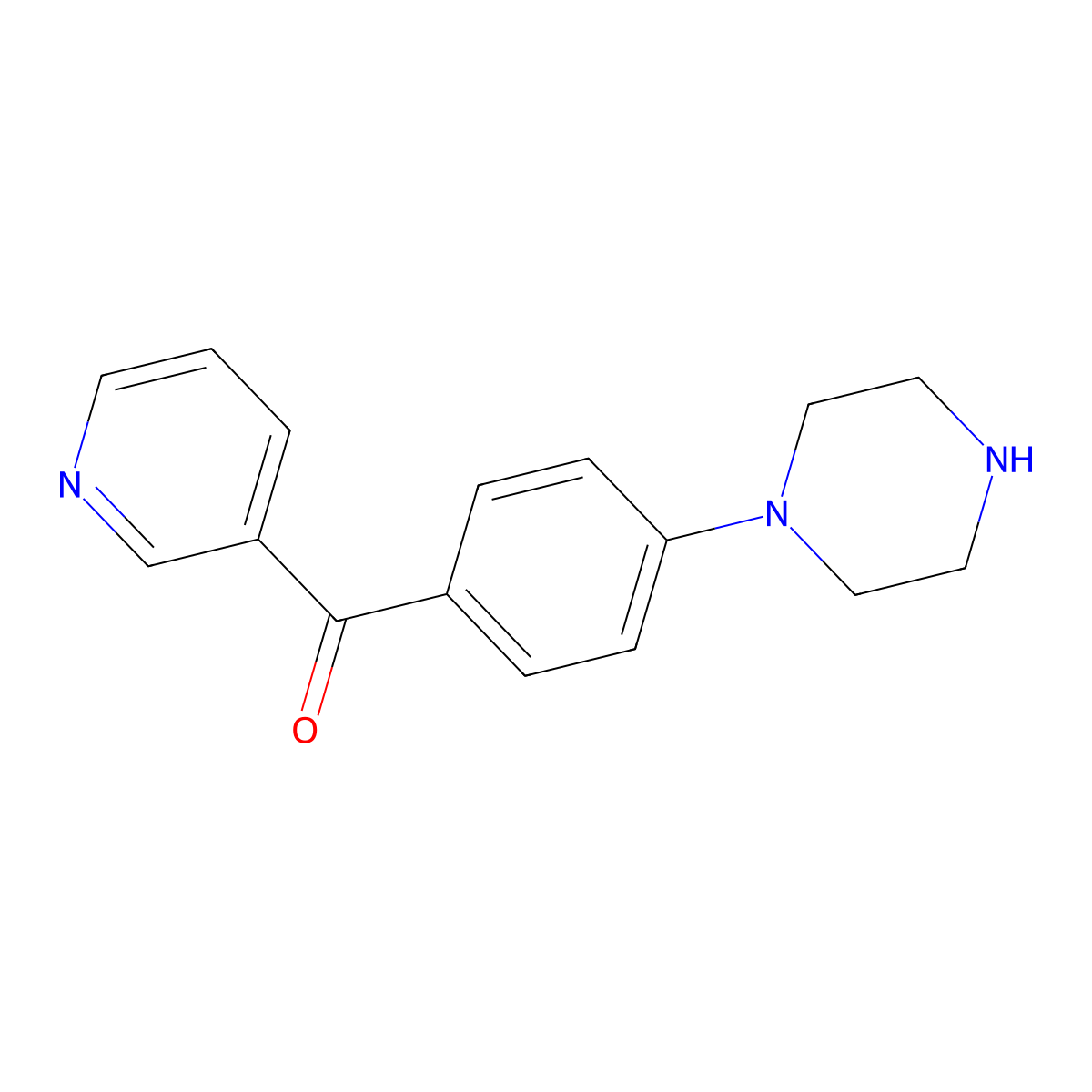 (4-(Piperazin-1-yl)phenyl)(pyridin-3-yl)methanone molecular structure, CAS 725699-64-9
