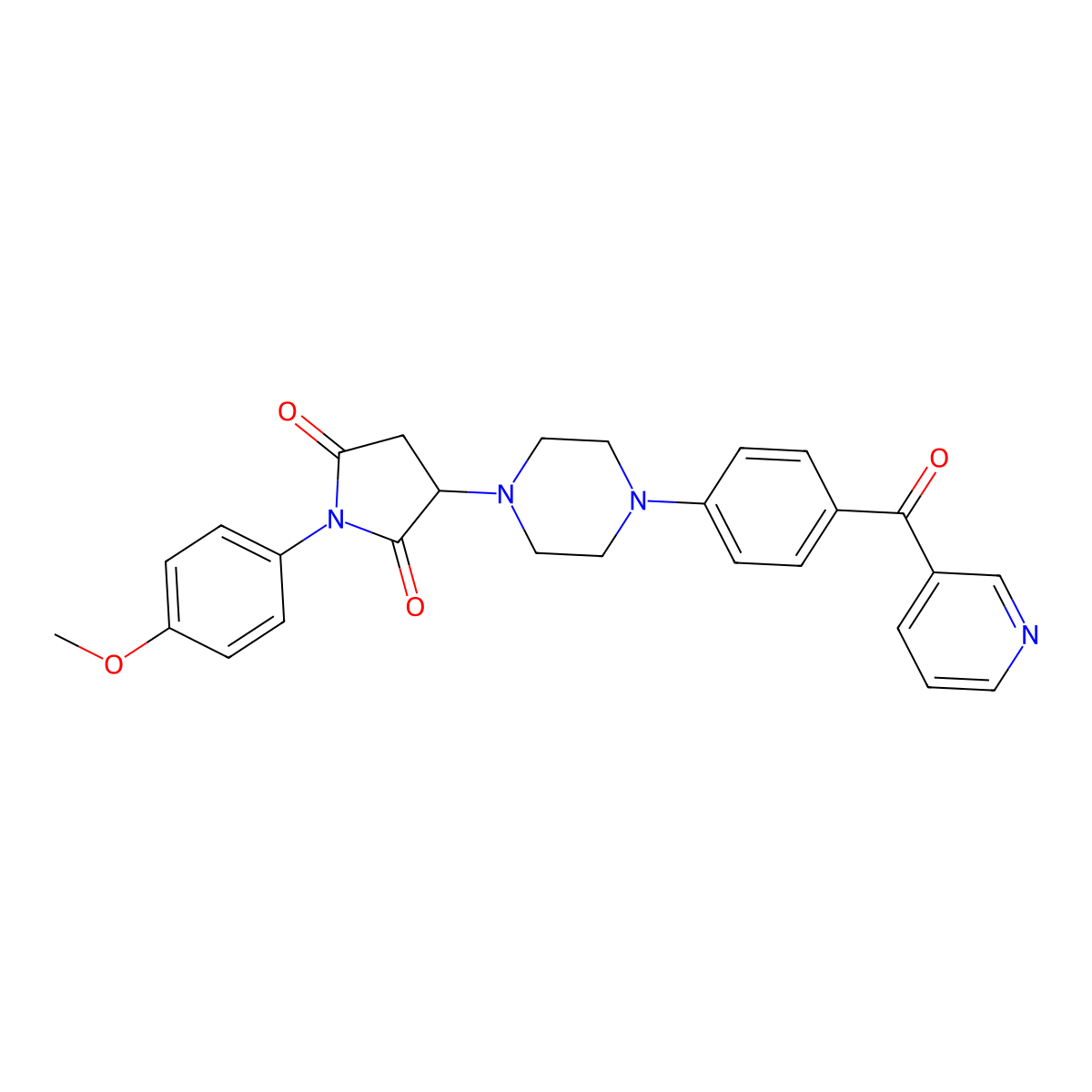 1-(4-Methoxyphenyl)-3-{4-[4-(pyridin-3-ylcarbonyl)phenyl]piperazin-1-yl}pyrrolidine-2,5-dione molecular structure, CAS 725699-79-6