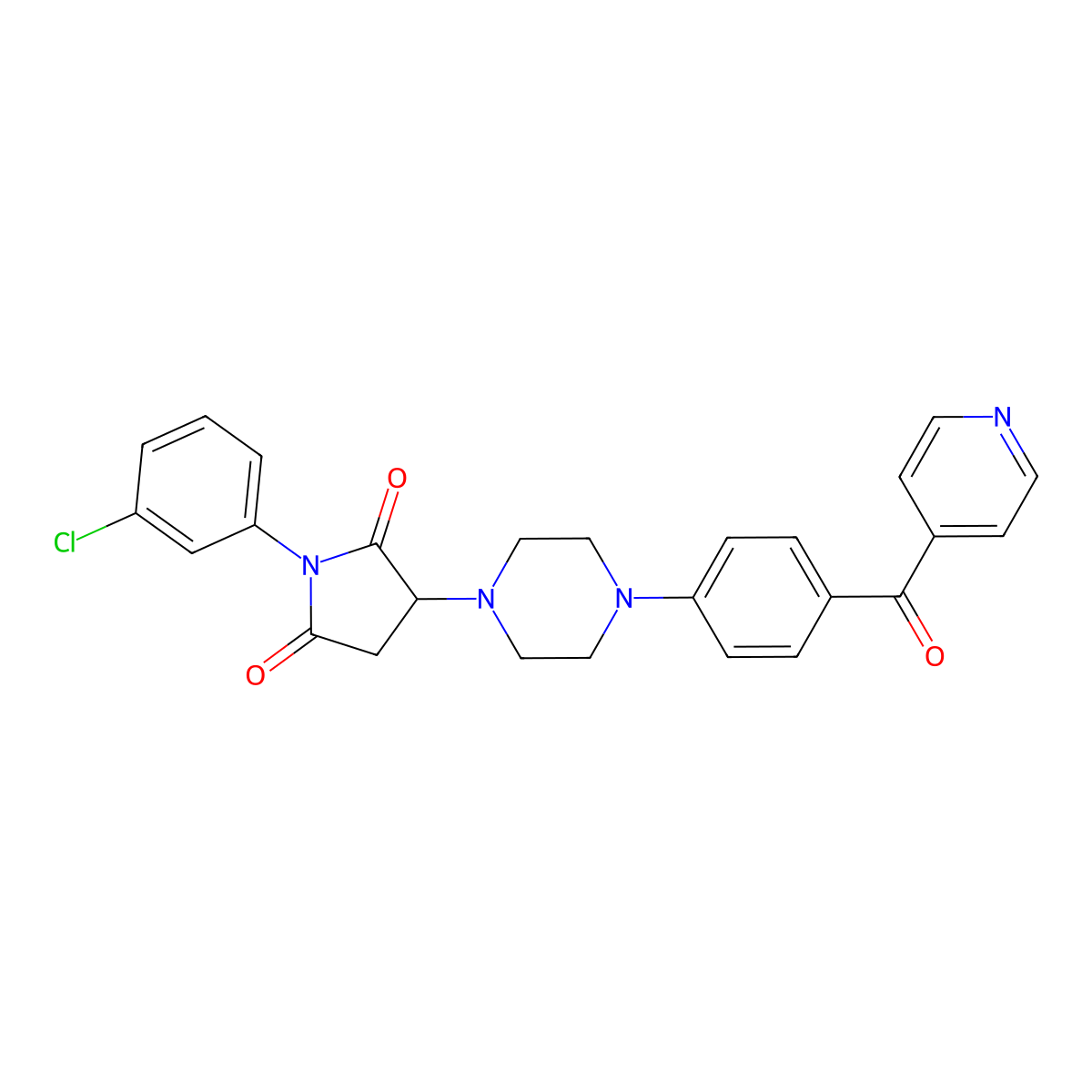 1-(3-Chlorophenyl)-3-[4-[4-(pyridine-4-carbonyl)phenyl]piperazin-1-yl]pyrrolidine-2,5-dione molecular structure, CAS 725699-83-2