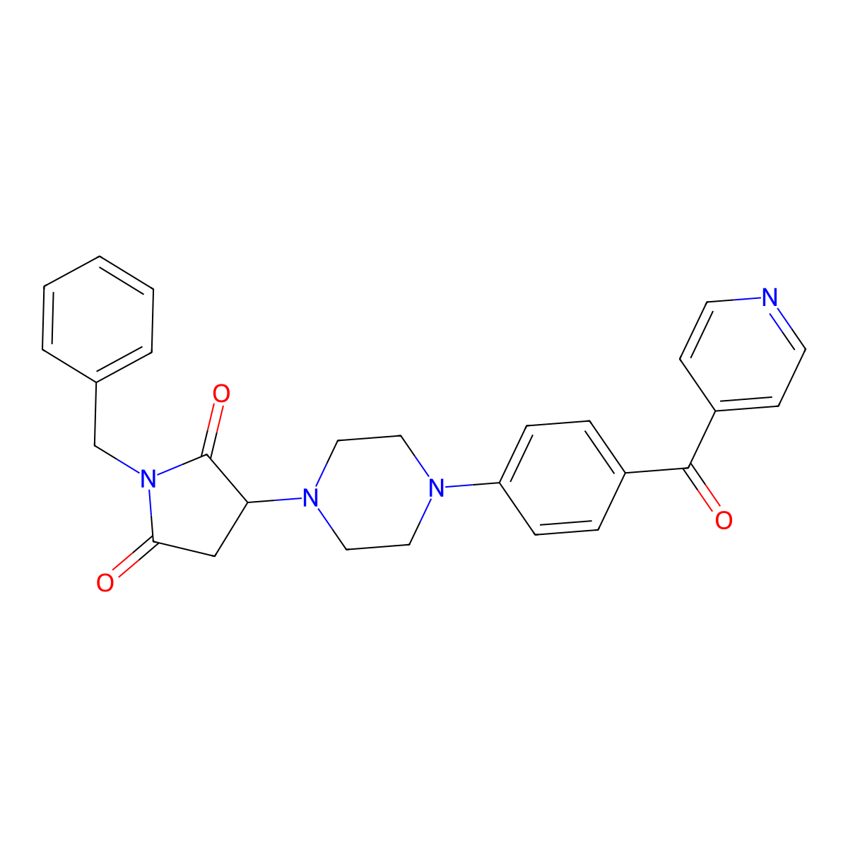 1-Benzyl-3-[4-(4-isonicotinoylphenyl)-1-piperazinyl]-2,5-pyrrolidinedione molecular structure, CAS 725699-87-6