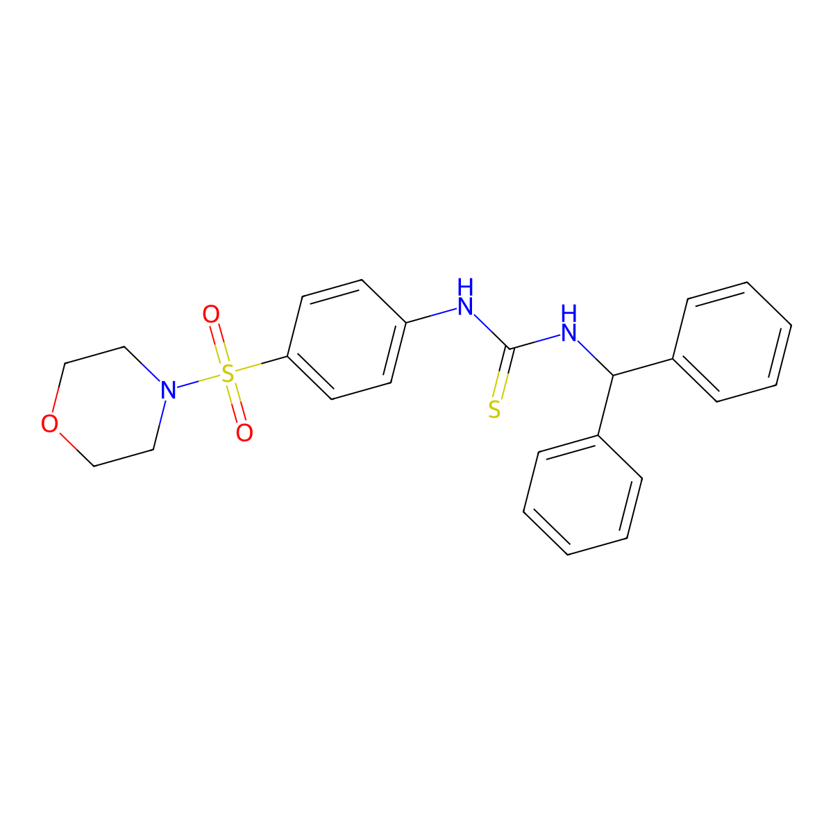 1-Benzhydryl-3-(4-morpholin-4-ylsulfonylphenyl)thiourea molecular structure, CAS 725702-55-6