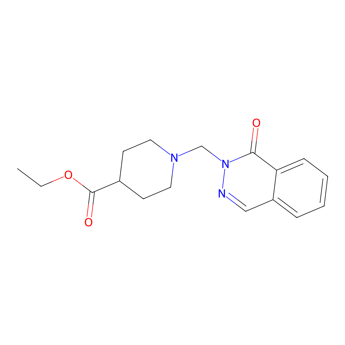 ethyl 1-[(1-oxo-2(1H)-phthalazinyl)methyl]-4-piperidinecarboxylate molecular structure, CAS 725703-04-8