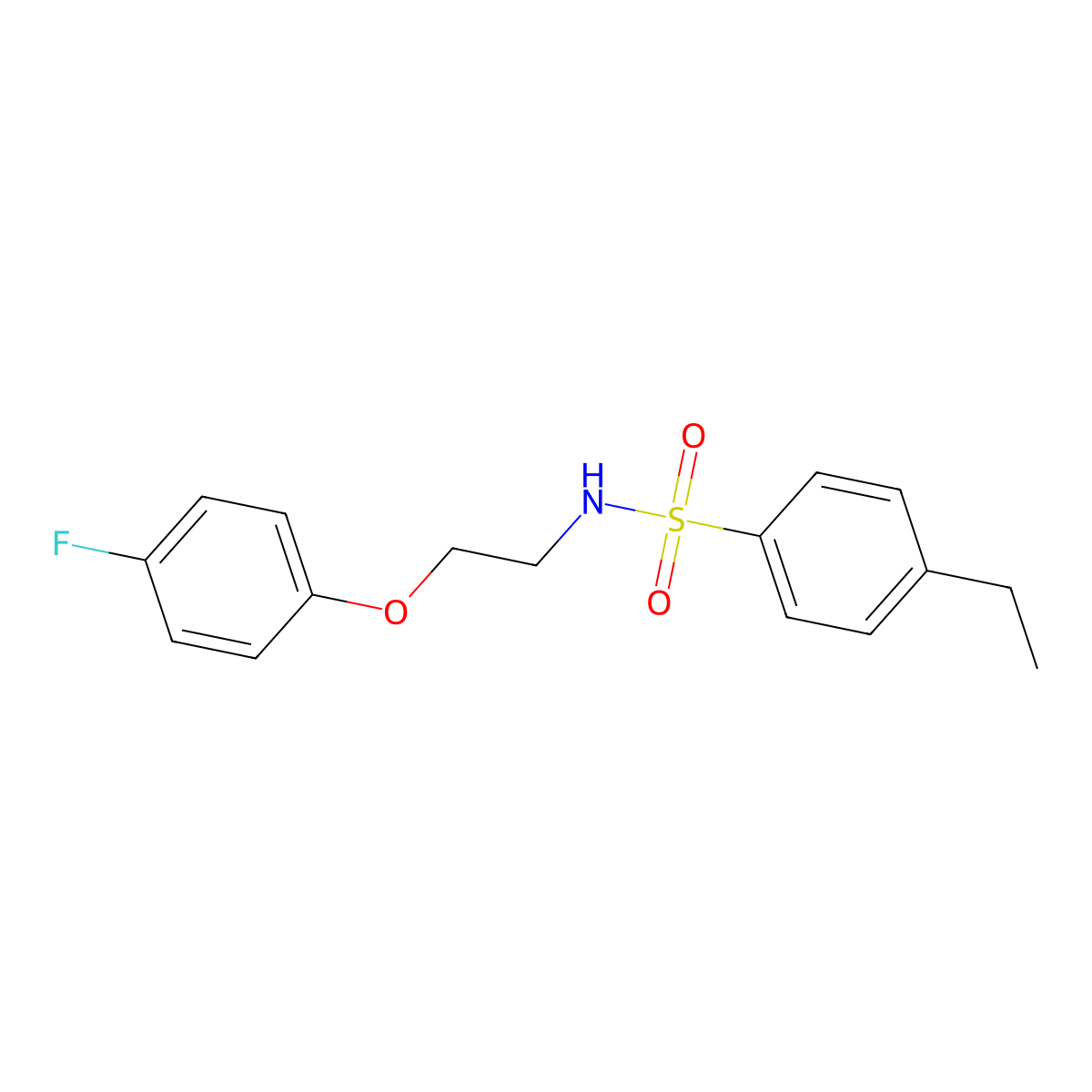 4-ethyl-N-(2-(4-fluorophenoxy)ethyl)benzenesulfonamide molecular structure, CAS 725704-29-0