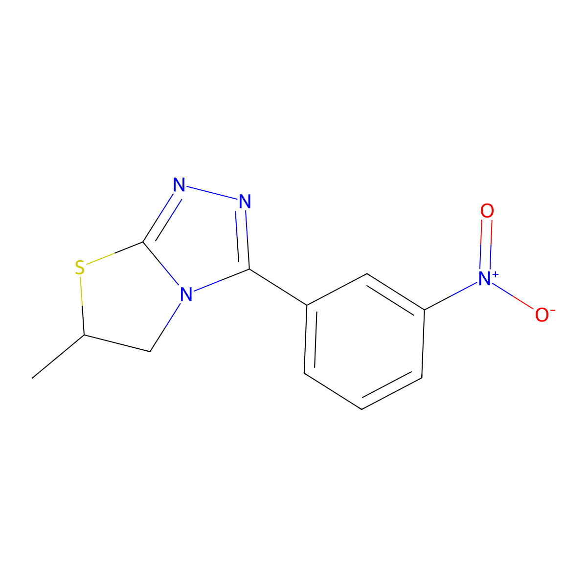 6-Methyl-3-(3-nitrophenyl)-5,6-dihydro[1,3]thiazolo[2,3-c][1,2,4]triazole molecular structure, CAS 725704-59-6