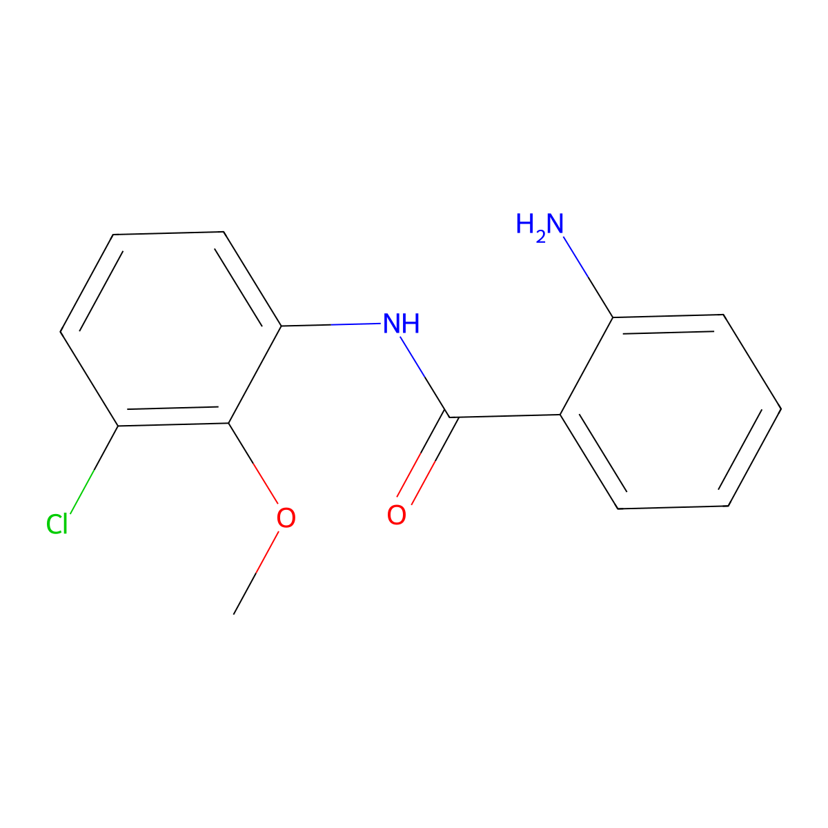 2-amino-N-(3-chloro-2-methoxyphenyl)benzamide molecular structure, CAS 725704-79-0
