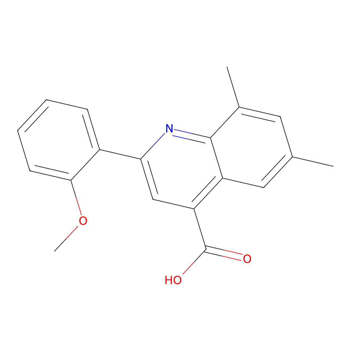 2-(2-Methoxyphenyl)-6,8-dimethylquinoline-4-carboxylic acid molecular structure, CAS 725705-24-8