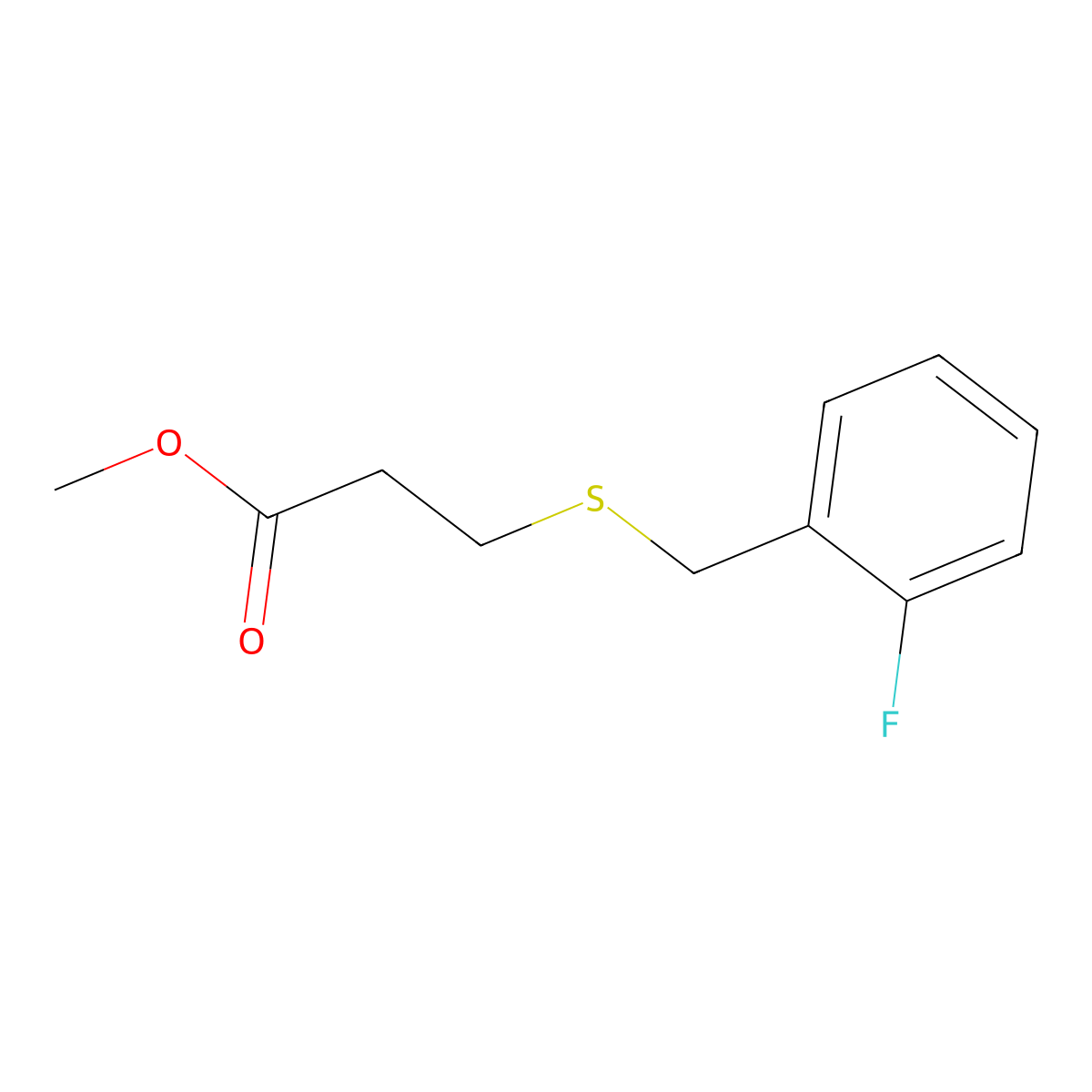 Methyl 3-[(2-fluorobenzyl)sulfanyl]propanoate molecular structure, CAS 725705-25-9
