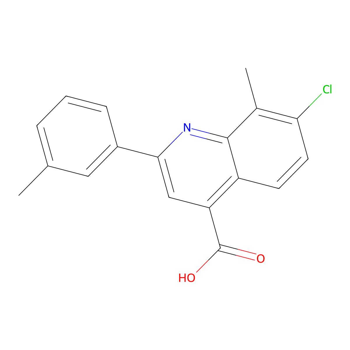 7-Chloro-8-methyl-2-(3-methylphenyl)quinoline-4-carboxylic acid molecular structure, CAS 725705-50-0