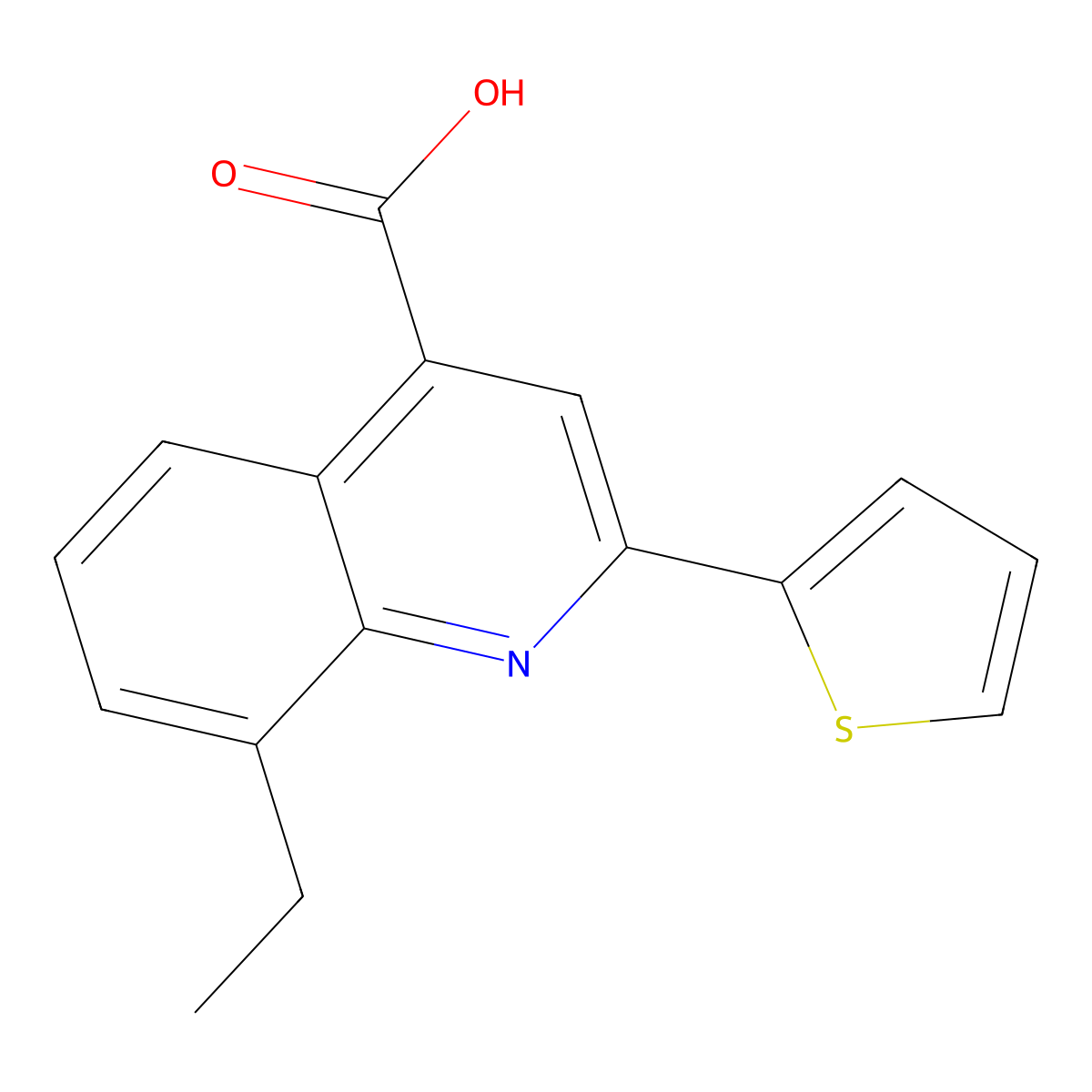 8-Ethyl-2-(2-thienyl)quinoline-4-carboxylic acid molecular structure, CAS 725705-53-3
