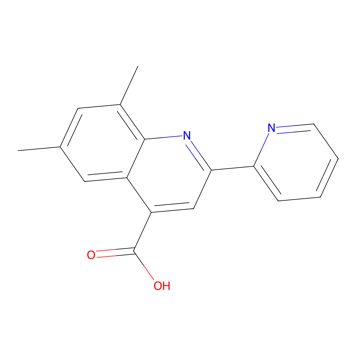 6,8-Dimethyl-2-pyridin-2-ylquinoline-4-carboxylic acid molecular structure, CAS 725705-56-6