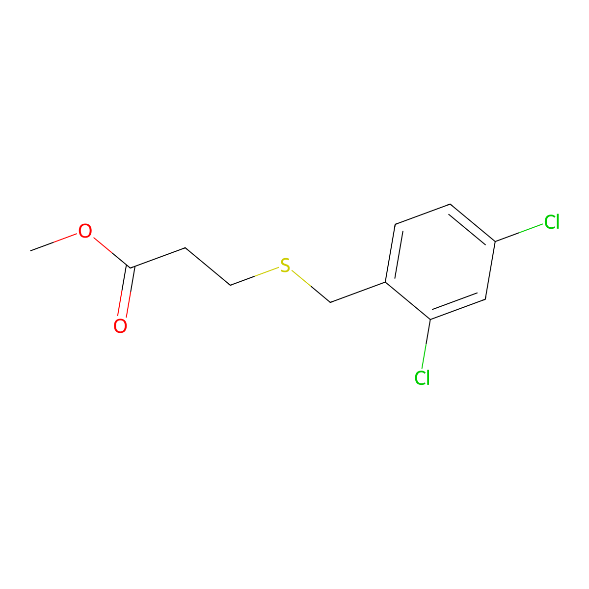 Methyl 3-[(2,4-dichlorobenzyl)sulfanyl]propanoate molecular structure, CAS 725705-77-1