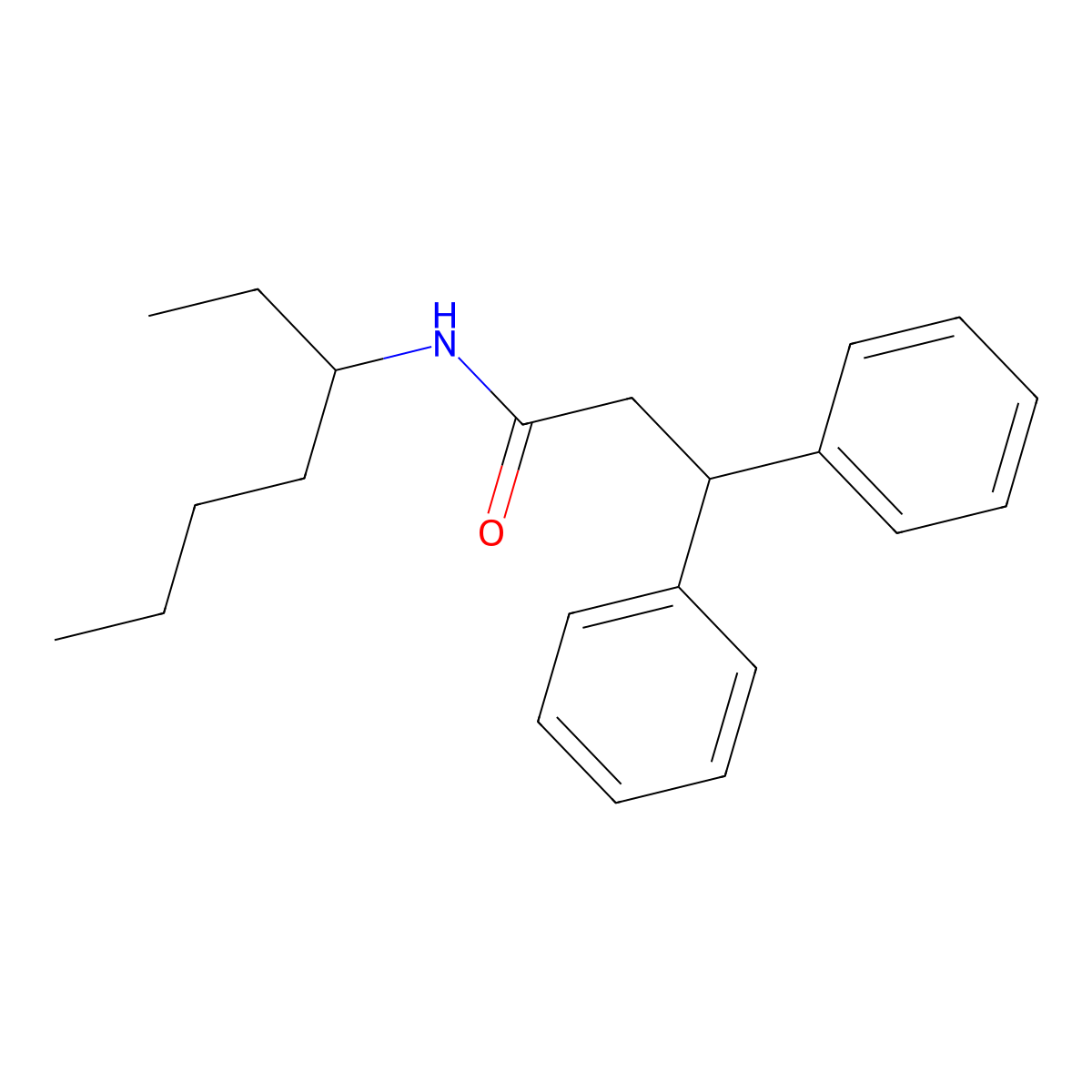 N-(heptan-3-yl)-3,3-diphenylpropanamide molecular structure, CAS 725705-84-0