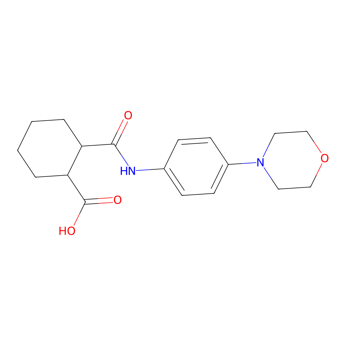 2-[N-(4-morpholin-4-ylphenyl)carbamoyl]cyclohexanecarboxylic acid molecular structure, CAS 725705-85-1