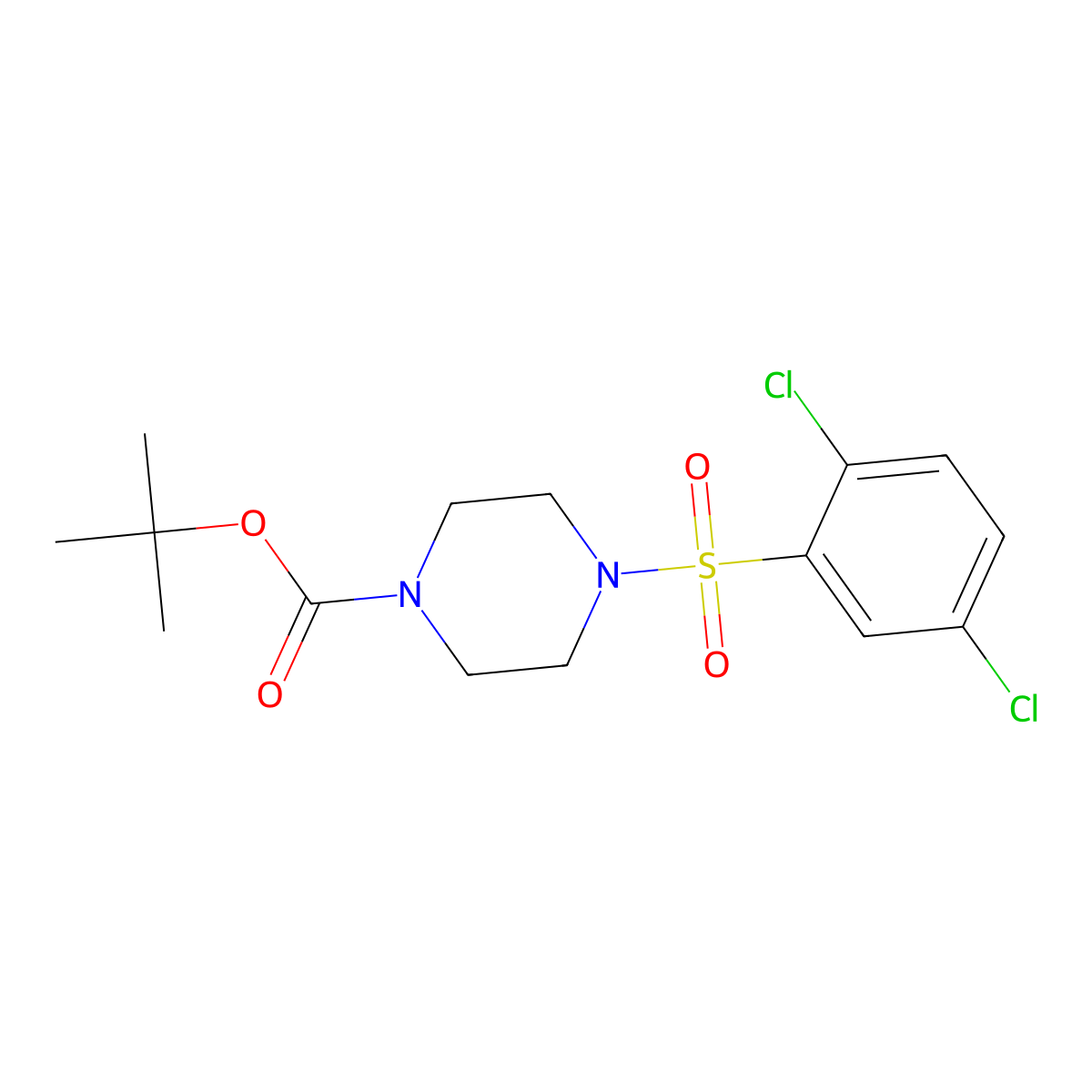Tert-butyl 4-[(2,5-dichlorophenyl)sulfonyl]piperazinecarboxylate molecular structure, CAS 725705-90-8