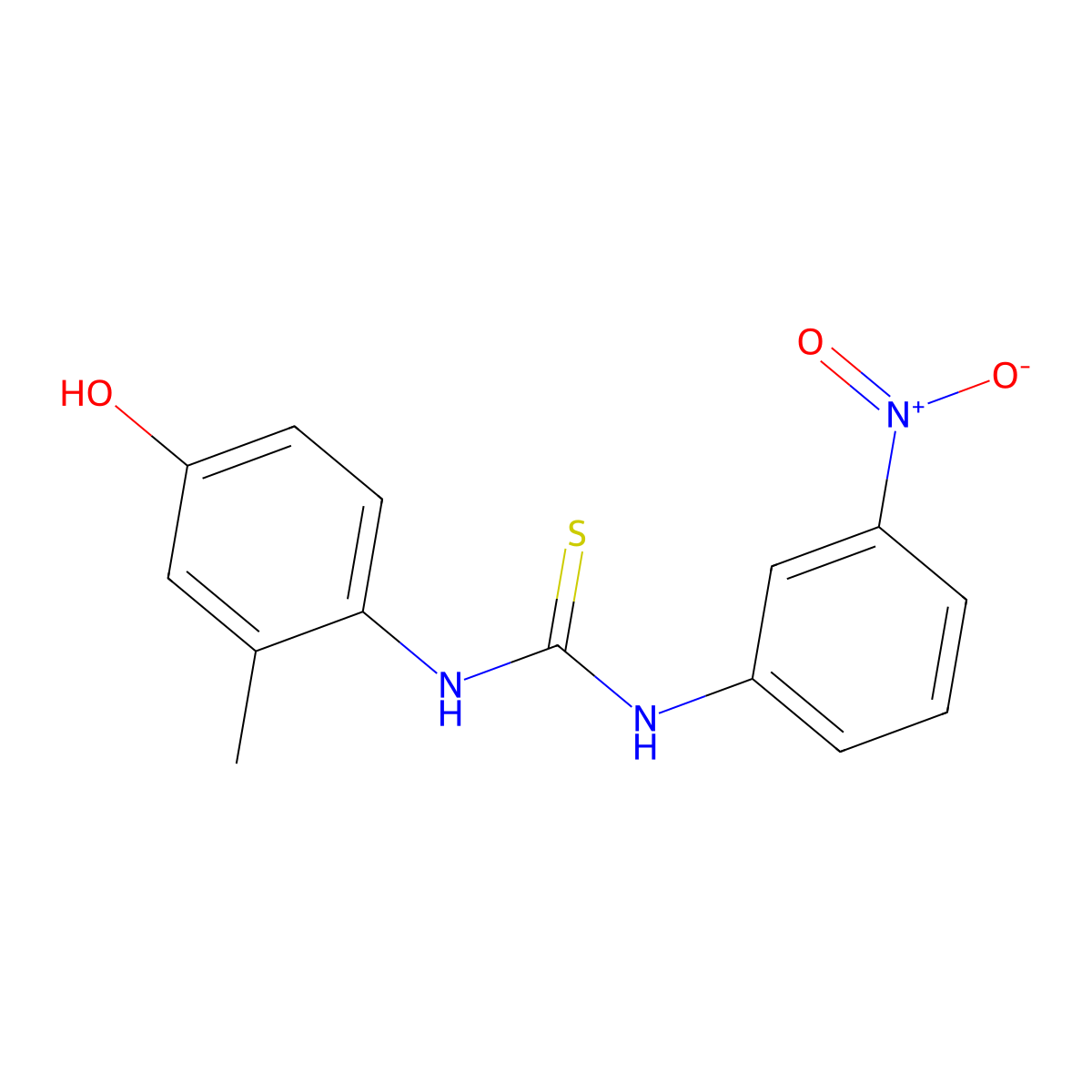 1-(4-Hydroxy-2-methylphenyl)-3-(3-nitrophenyl)thiourea molecular structure, CAS 725706-05-8