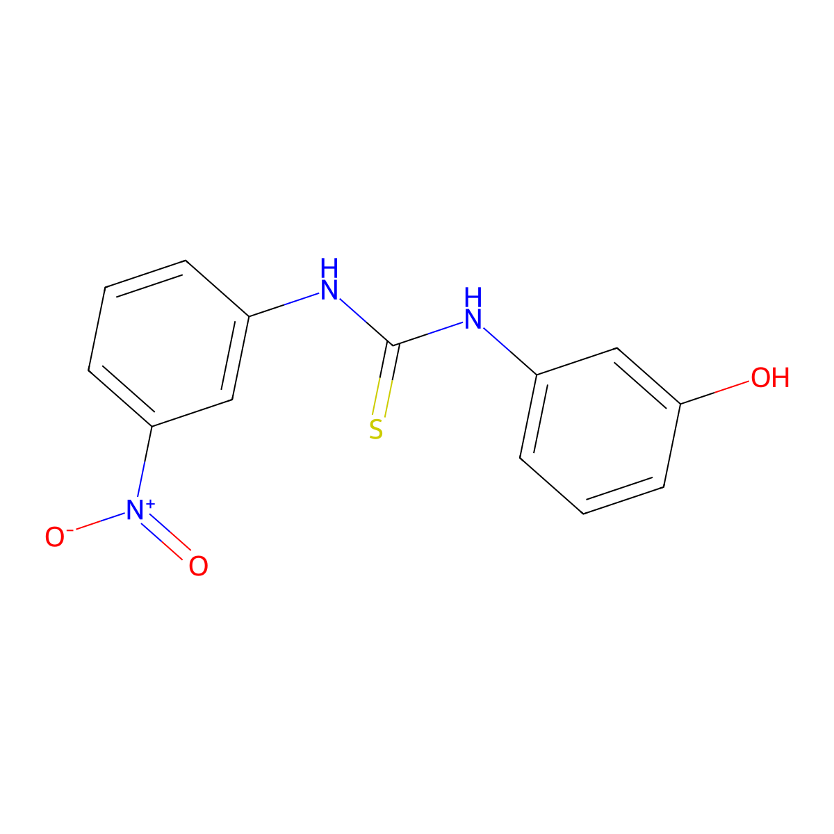 1-(3-Hydroxyphenyl)-3-(3-nitrophenyl)thiourea molecular structure, CAS 725706-12-7