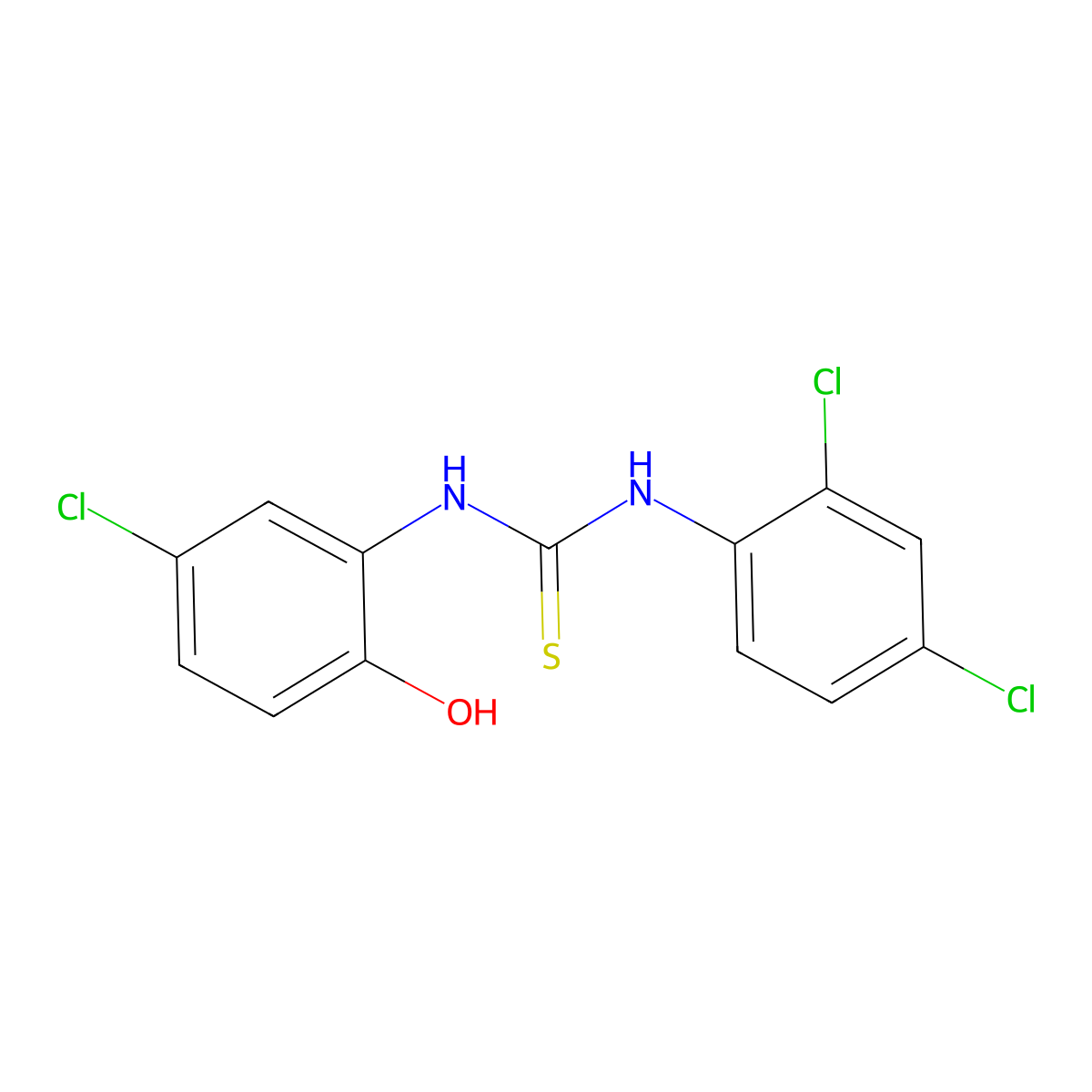 1-(5-Chloro-2-hydroxyphenyl)-3-(2,4-dichlorophenyl)thiourea molecular structure, CAS 725706-17-2