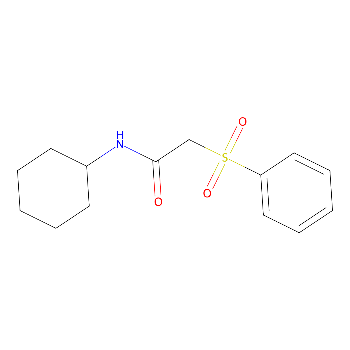 N-cyclohexyl-2-(phenylsulfonyl)acetamide molecular structure, CAS 725706-75-2