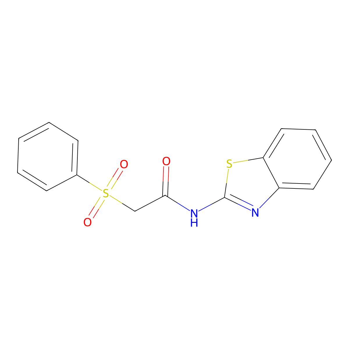 2-(benzenesulfonyl)-N-(1,3-benzothiazol-2-yl)acetamide molecular structure, CAS 725706-87-6