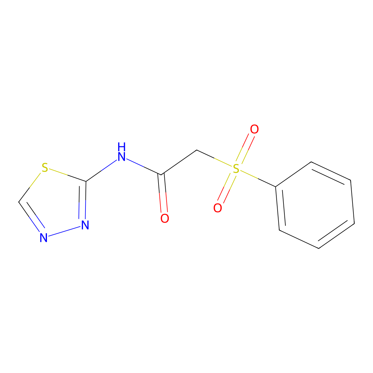 2-(phenylsulfonyl)-N-(1,3,4-thiadiazol-2-yl)acetamide molecular structure, CAS 725706-98-9