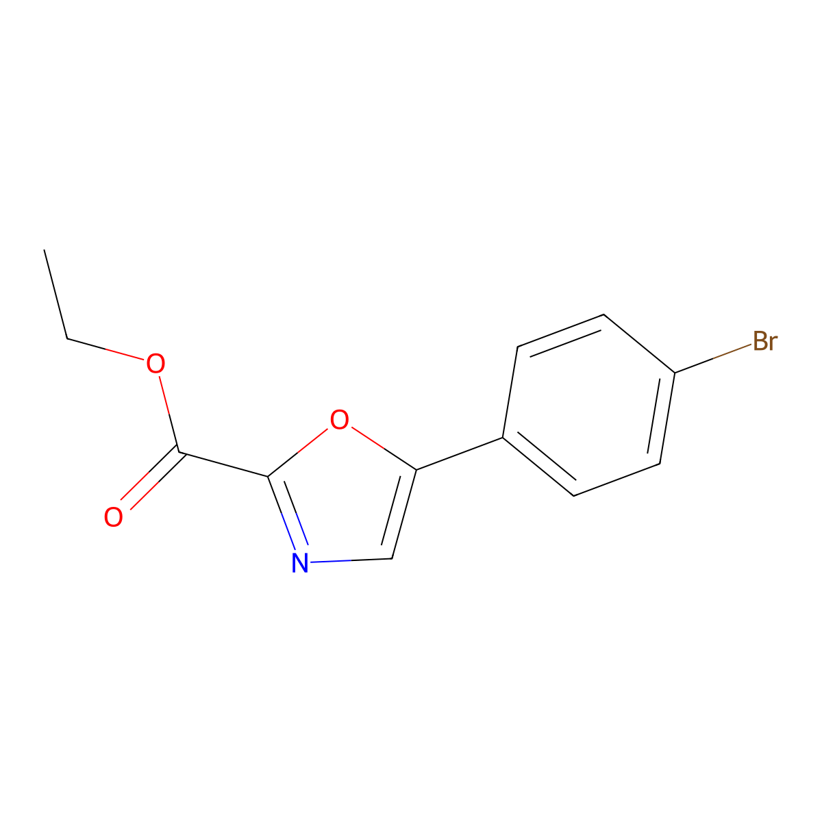 Ethyl 5-(4-bromophenyl)oxazole-2-carboxylate molecular structure, CAS 72571-05-2