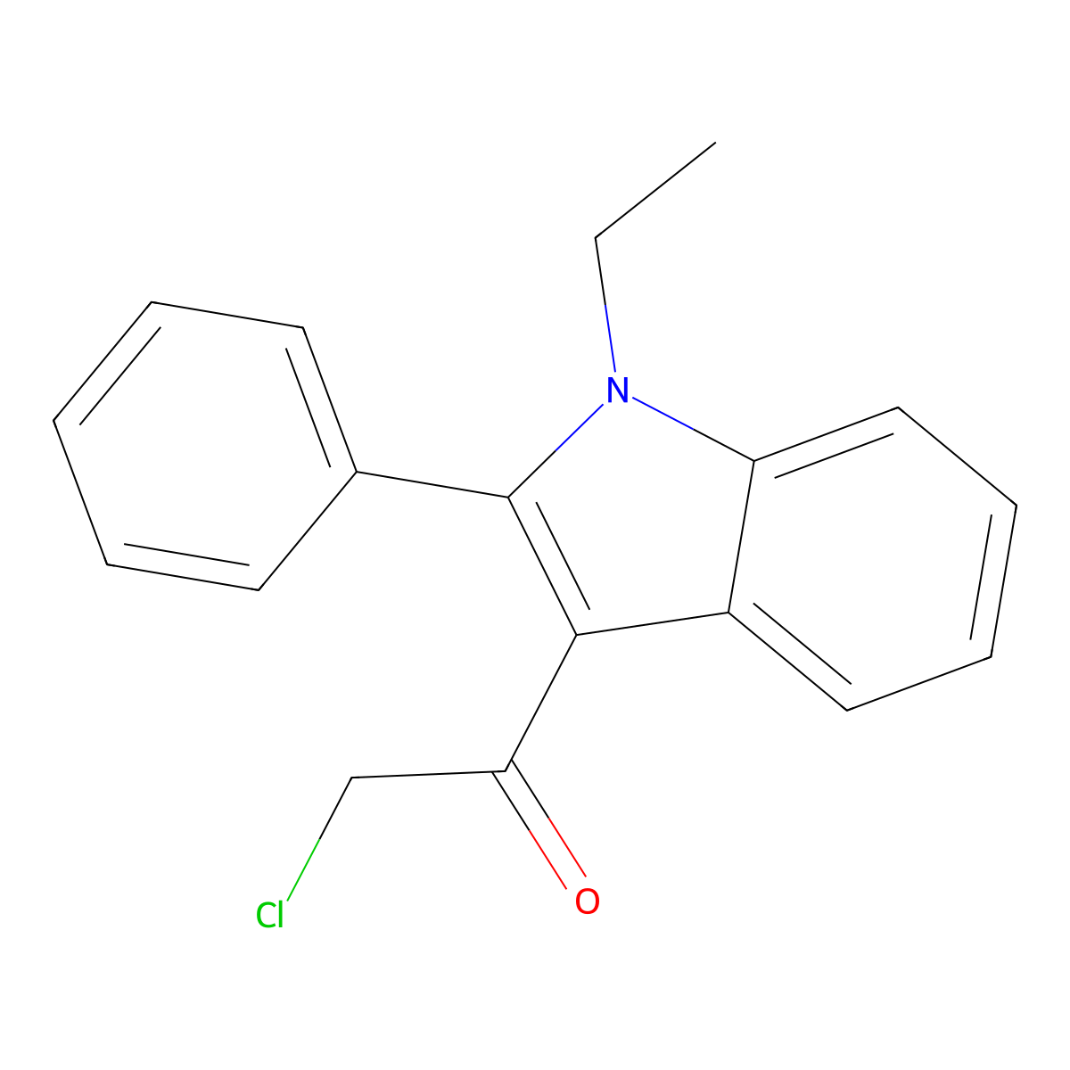 2-chloro-1-(1-ethyl-2-phenyl-1H-indol-3-yl)ethanone molecular structure, CAS 725710-56-5