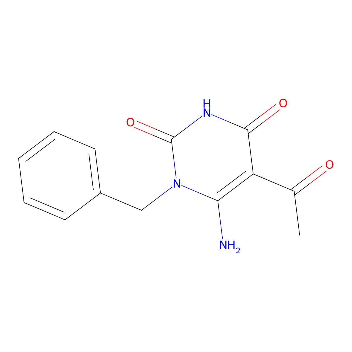 5-acetyl-6-amino-1-benzylpyrimidine-2,4(1H,3H)-dione molecular structure, CAS 725711-31-9