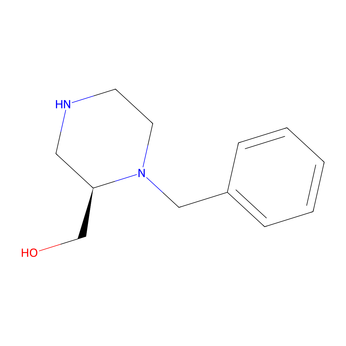 (R)-(1-benzylpiperazin-2-yl)methanol molecular structure, CAS 725714-18-1