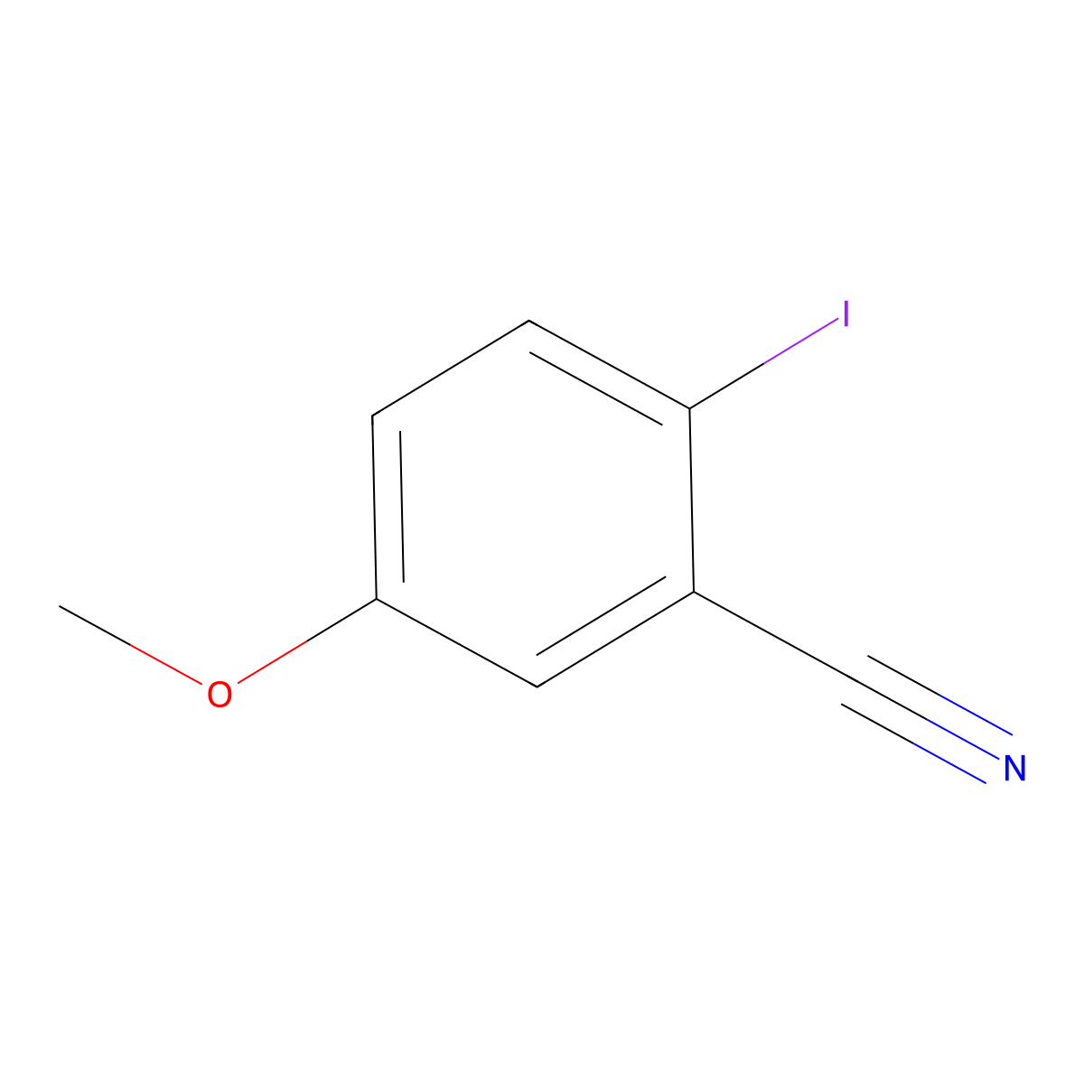 2-Iodo-5-methoxybenzonitrile molecular structure, CAS 725715-08-2