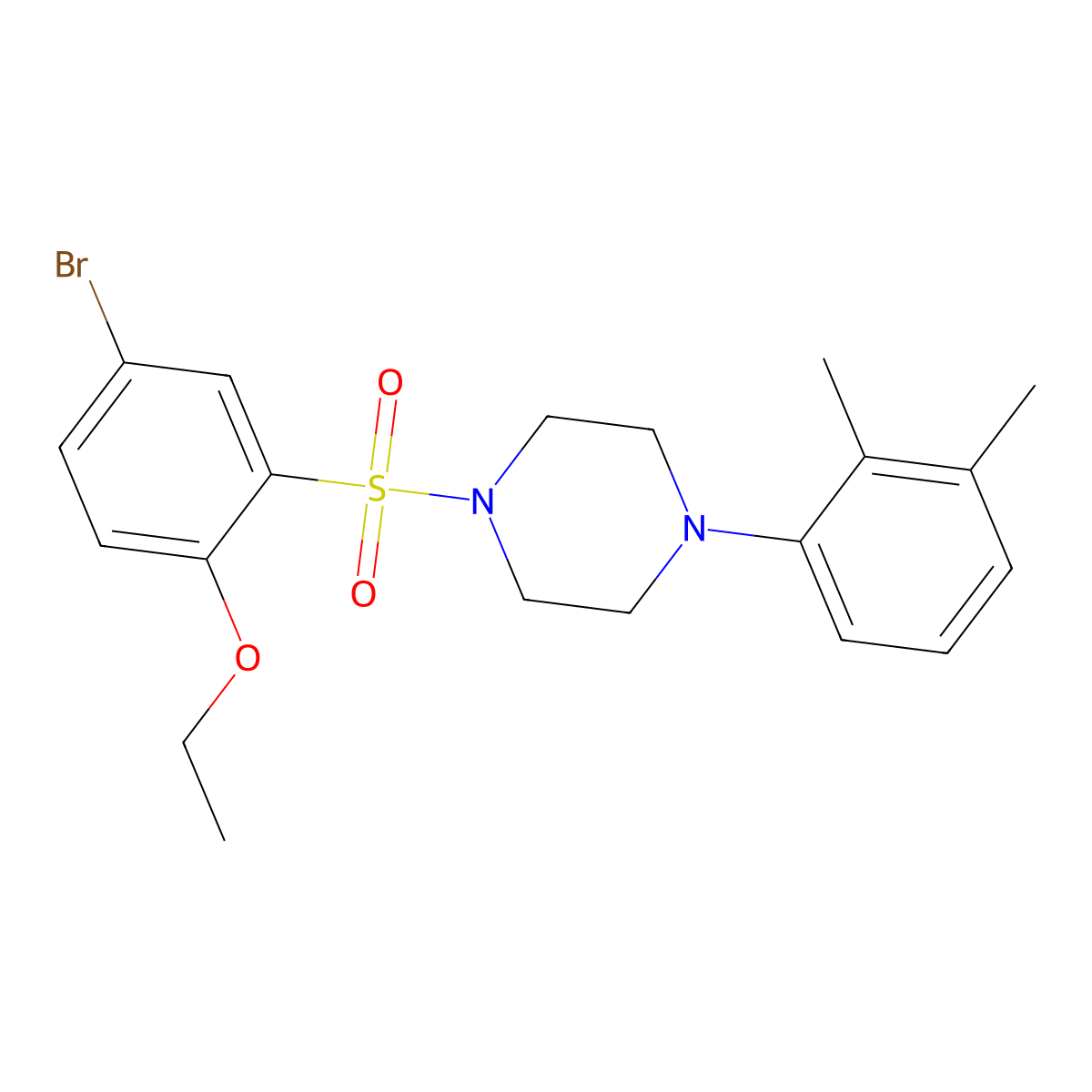 1-(5-Bromo-2-ethoxybenzenesulfonyl)-4-(2,3-dimethylphenyl)piperazine molecular structure, CAS 725715-92-4