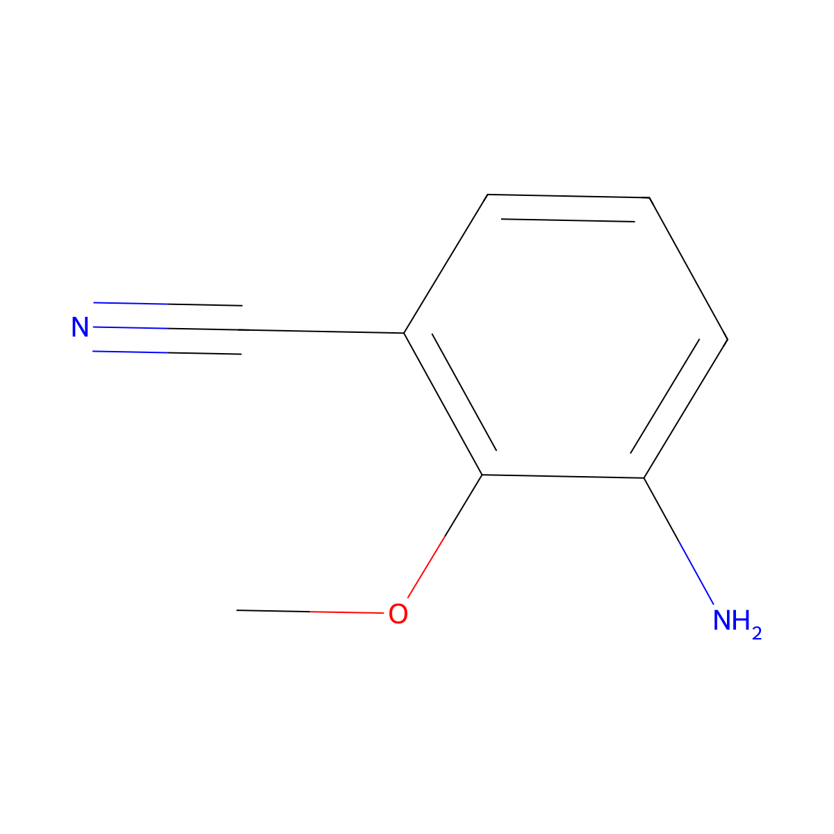 3-Amino-2-methoxybenzonitrile molecular structure, CAS 725718-10-5