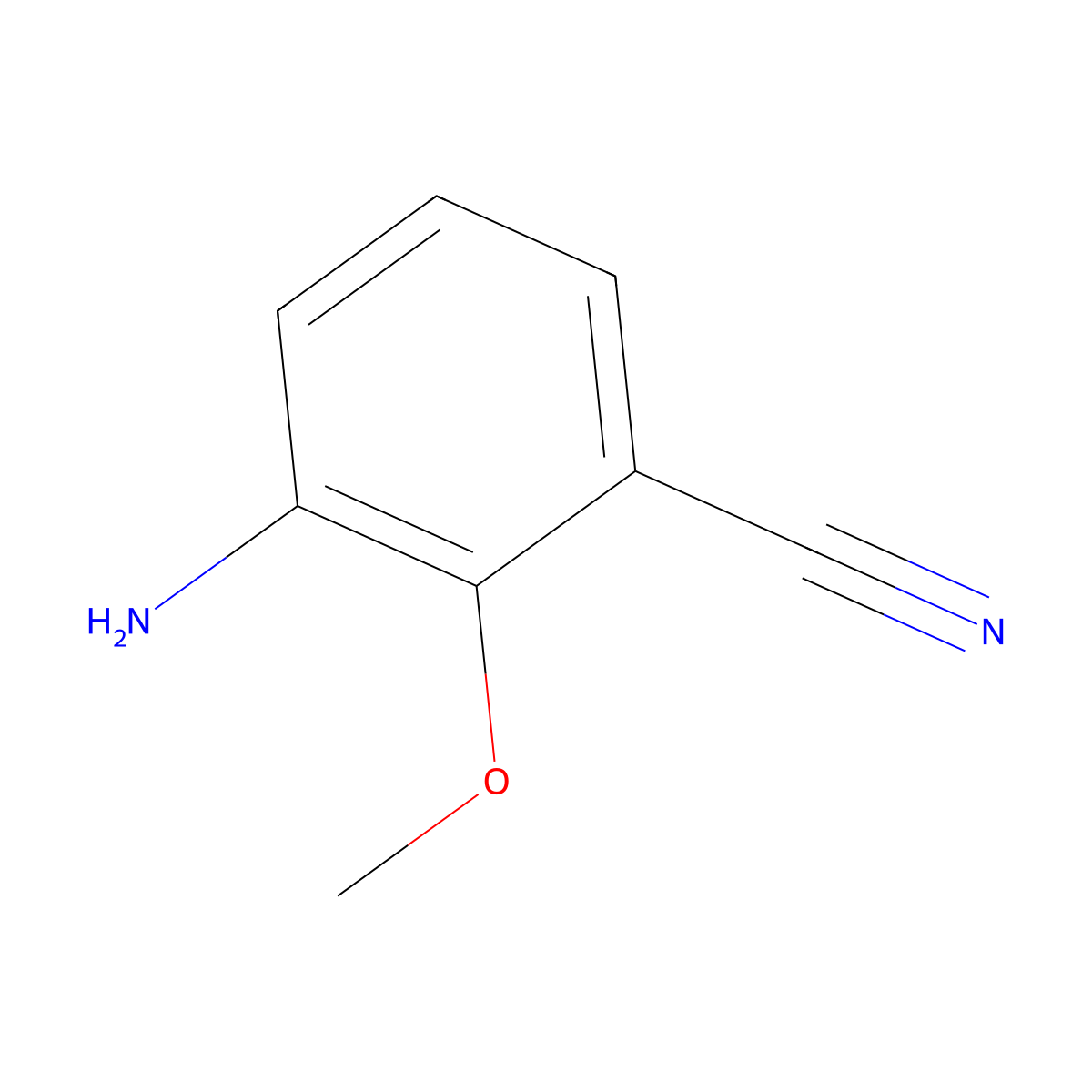 3-Amino-2-methoxybenzonitrile molecular structure, CAS 725718-10-5