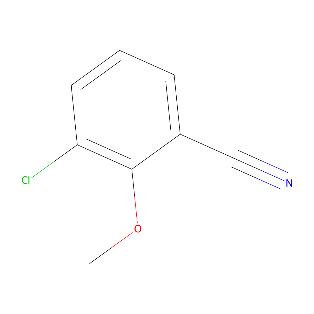 3-Chloro-2-methoxybenzonitrile molecular structure, CAS 725718-12-7