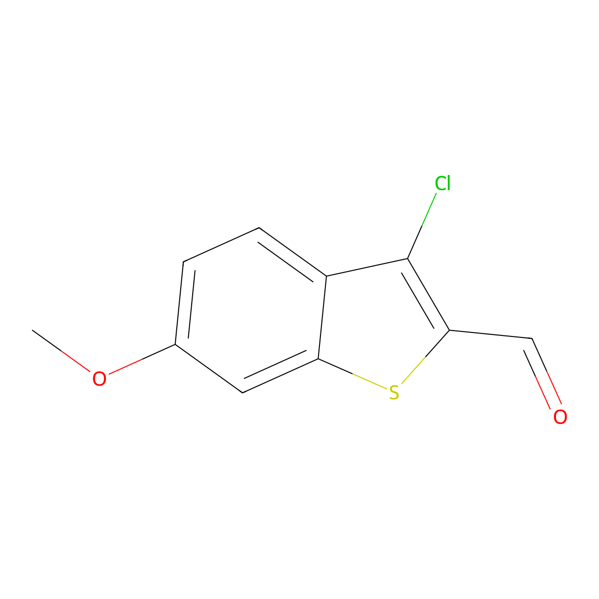 3-Chloro-6-methoxybenzo[b]thiophene-2-carbaldehyde molecular structure, CAS 725737-28-0
