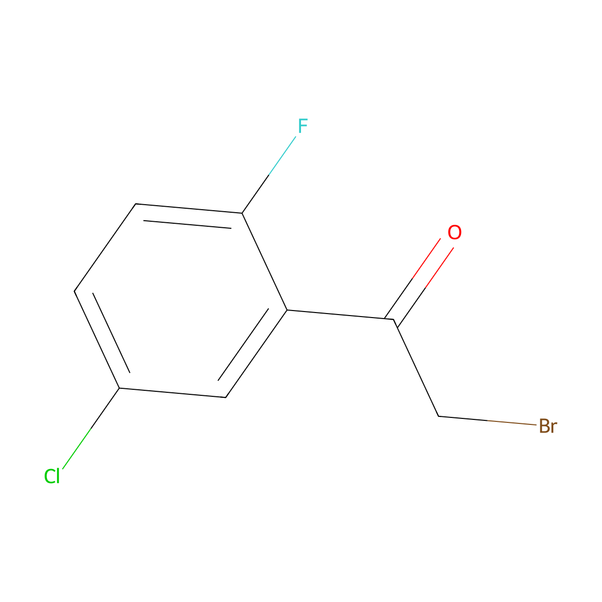 2-Bromo-1-(5-chloro-2-fluorophenyl)ethanone molecular structure, CAS 725743-40-8