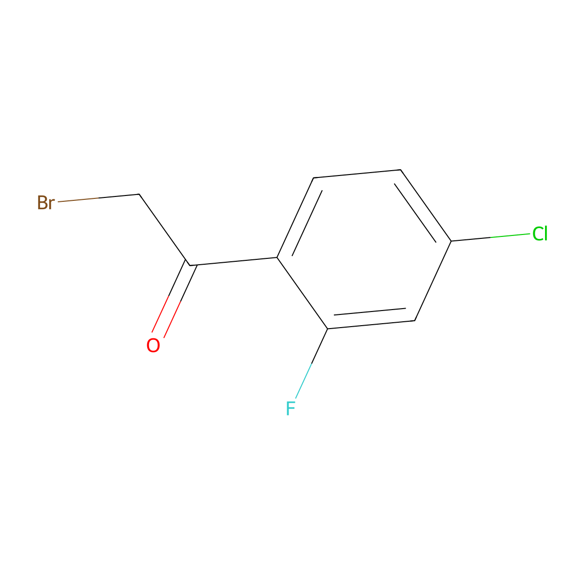 2-Bromo-1-(4-chloro-2-fluorophenyl)ethanone molecular structure, CAS 725743-41-9