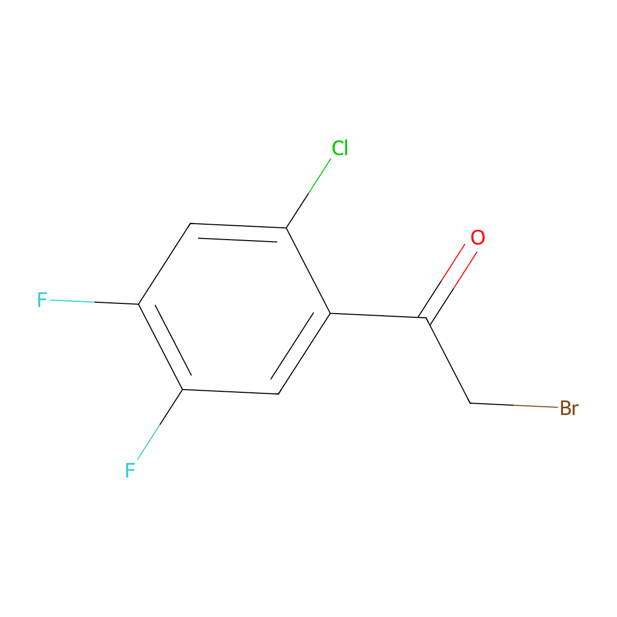2-Bromo-1-(2-chloro-4,5-difluorophenyl)ethanone molecular structure, CAS 725743-42-0