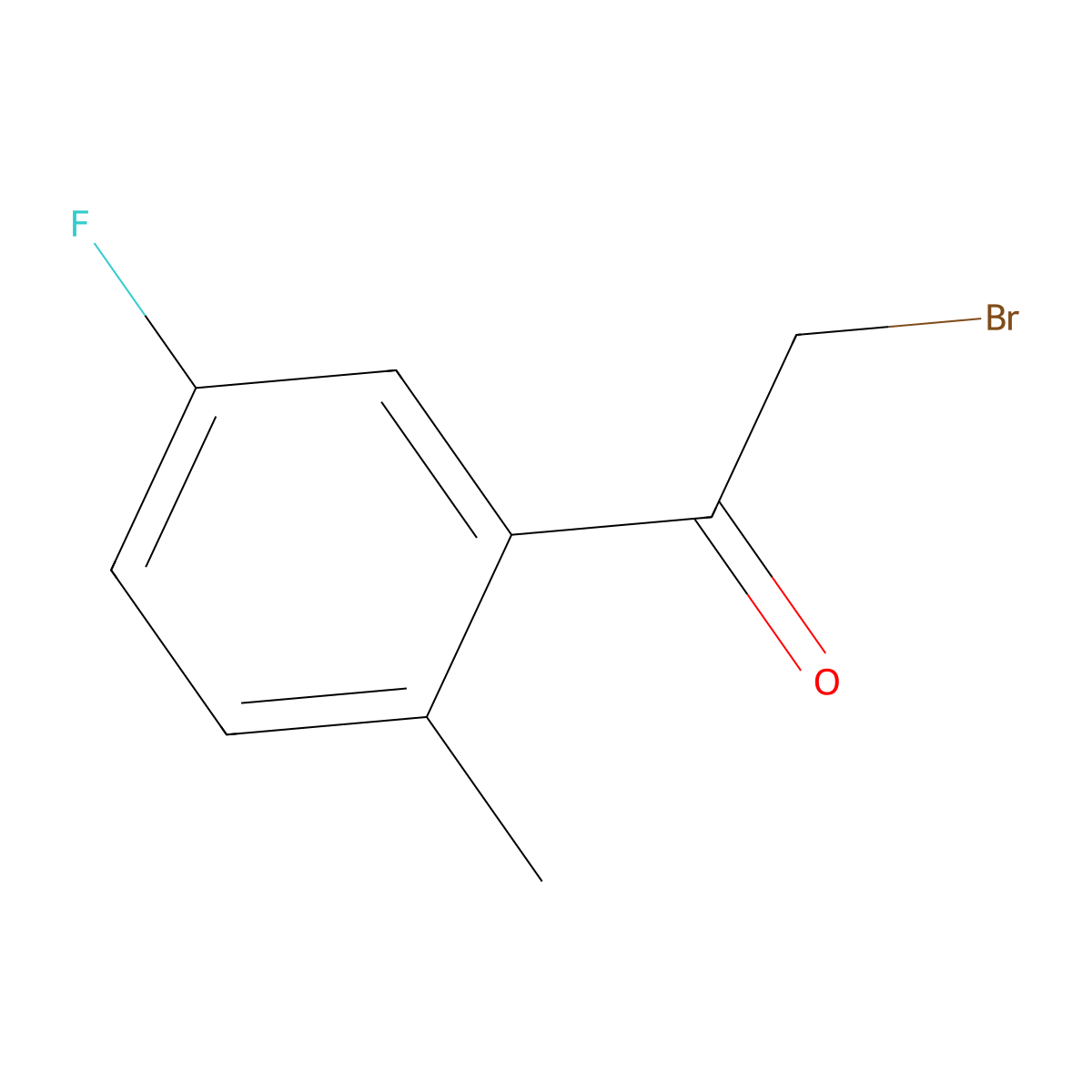 2-Bromo-1-(5-fluoro-2-methylphenyl)ethan-1-one molecular structure, CAS 725743-48-6