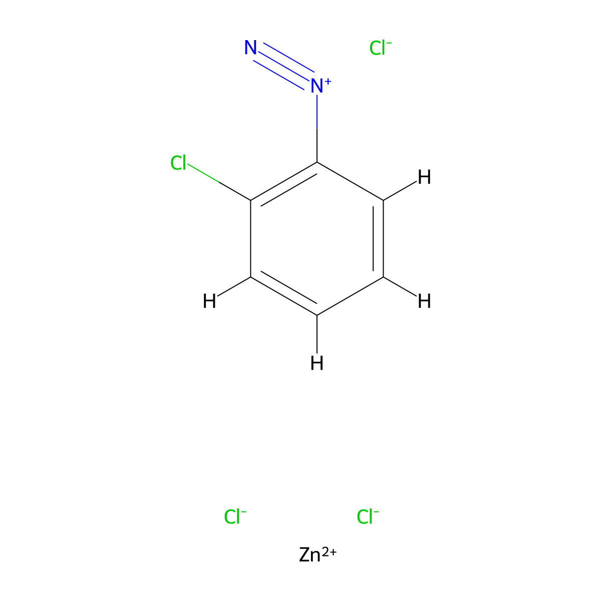 o-Chlorobenzenediazonium chlorozincate molecular structure, CAS 7258-22-2