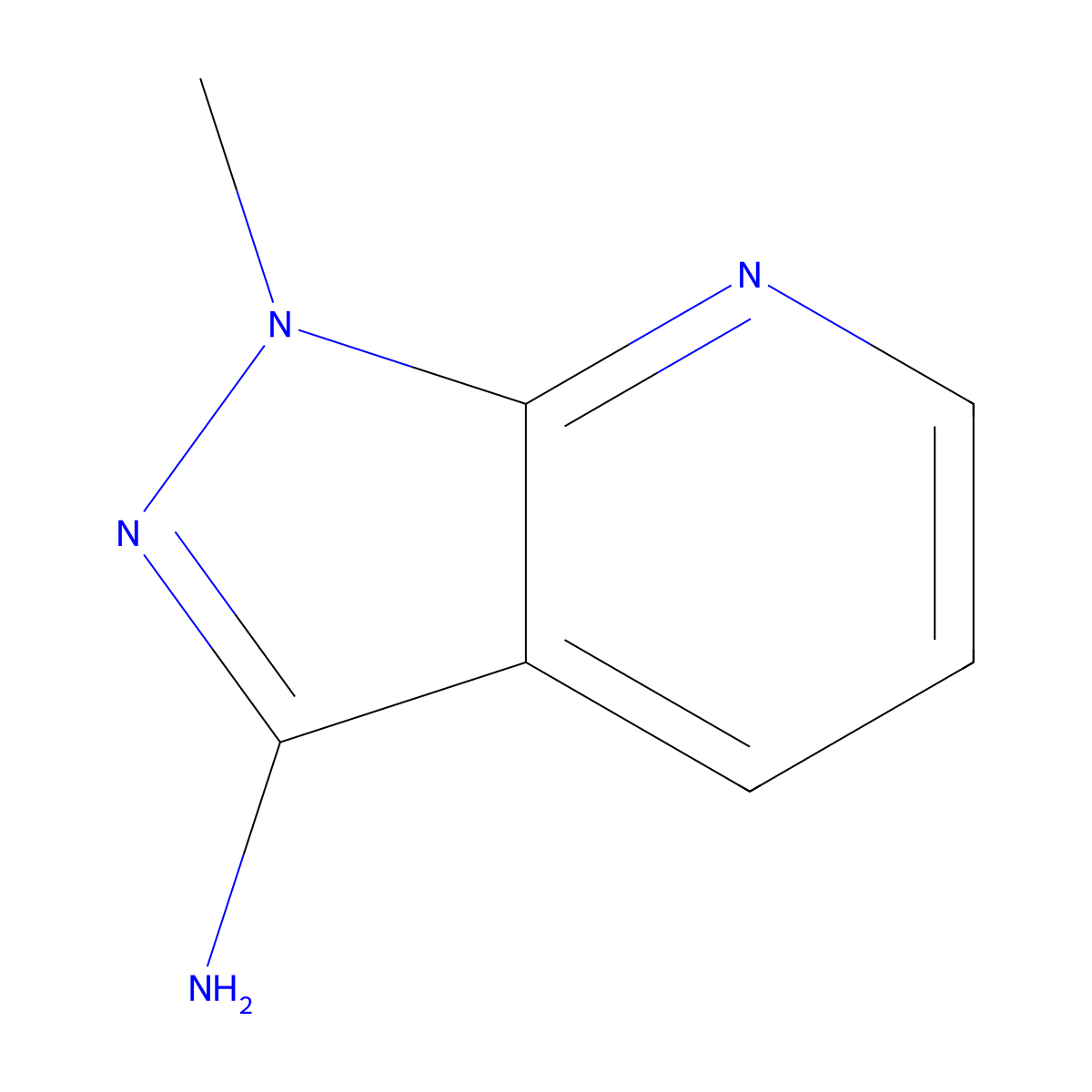 1-methyl-1H-pyrazolo[3,4-b]pyridin-3-ylamine molecular structure, CAS 72583-83-6