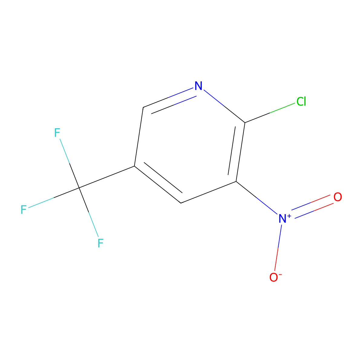 2-Chloro-3-nitro-5-(trifluoromethyl)pyridine molecular structure, CAS 72587-15-6