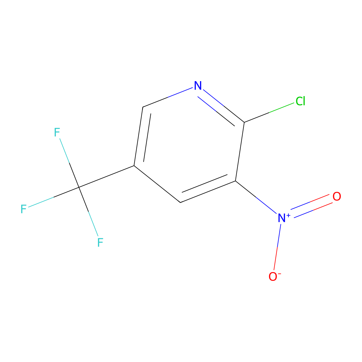 2-Chloro-3-nitro-5-(trifluoromethyl)pyridine molecular structure, CAS 72587-15-6