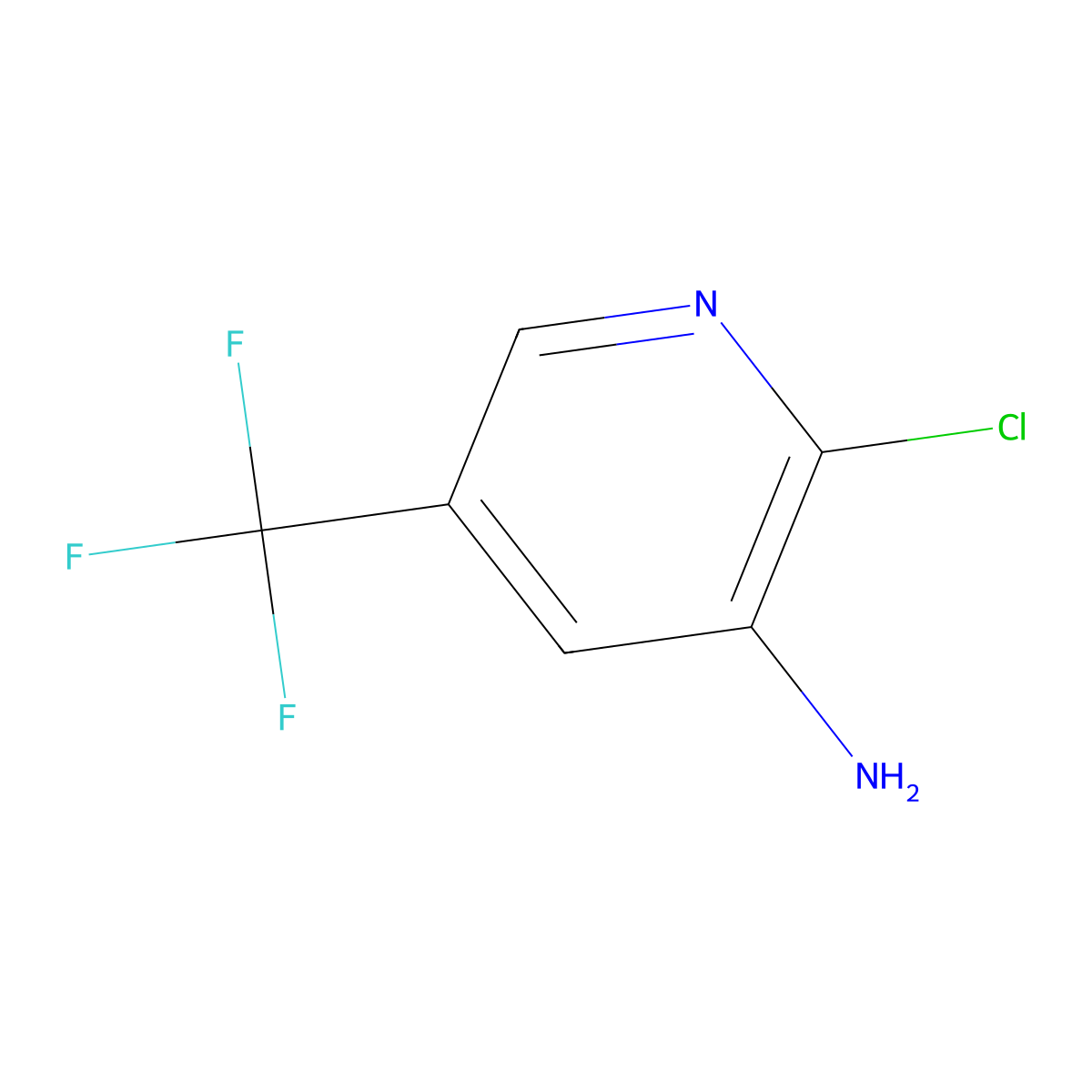 2-Chloro-5-(trifluoromethyl)pyridin-3-amine molecular structure, CAS 72587-18-9