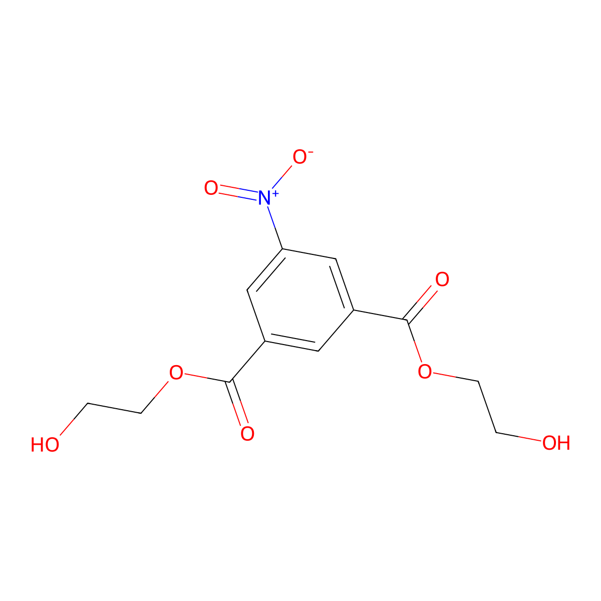 1,3-Benzenedicarboxylic acid, 5-nitro-, 1,3-bis(2-hydroxyethyl) ester molecular structure, CAS 7259-89-4
